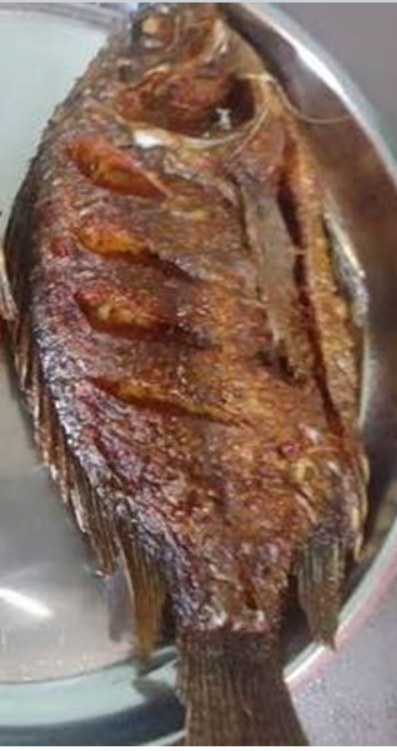 Deep fried Tilapia, Size 6.